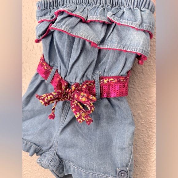 Cute Sequined Belted Romper Baby Route 66 - Picture 11 of 13